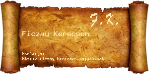 Ficzay Kerecsen névjegykártya